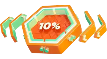 Image of a bonus icon labeled 10% representing the cashback bonus at Drip Casino.